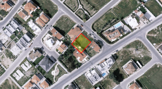 Half residential building plot for sale in Kiti.