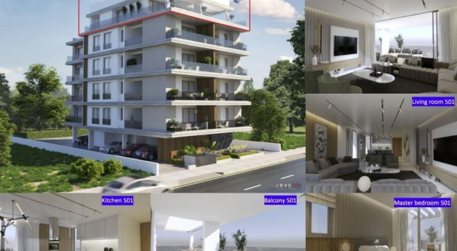 Luxury 3 bed Penthouse for sale under construction in Drosia area in Larnaca.
