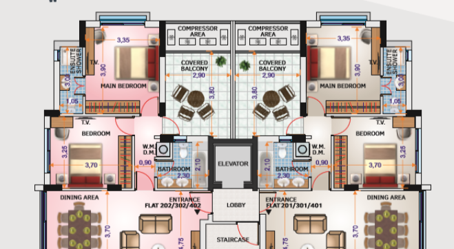 second to fourth floor FLOOR PLANS