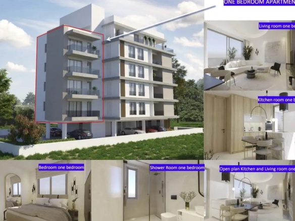 Deluxe 1 bed flat for sale under construction in Drosia area